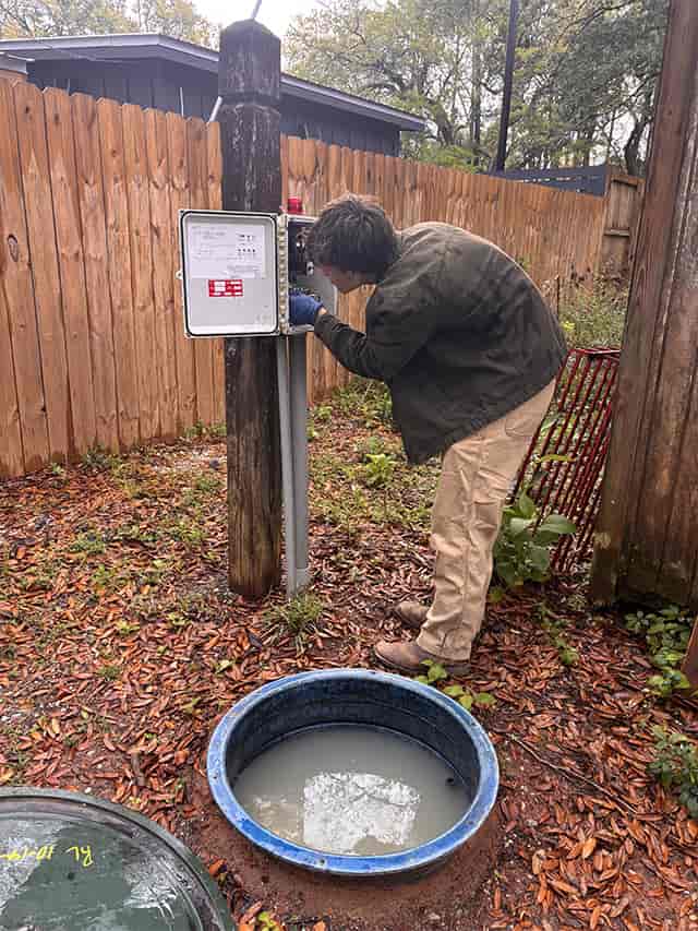 Grinder pump installation in Fairhope, AL.